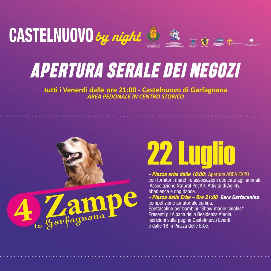 Venerdì 22 luglio è....4 Zampe in Garfagnana